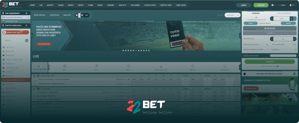 22Bet Piattaforma di scommesse